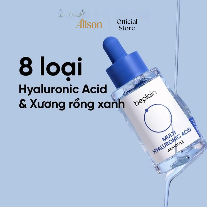 Multi Hyaluronic Acid Ampoule của Beplain có bảng thành phần từ tự nhiên lành tính, không gây kích ứng 